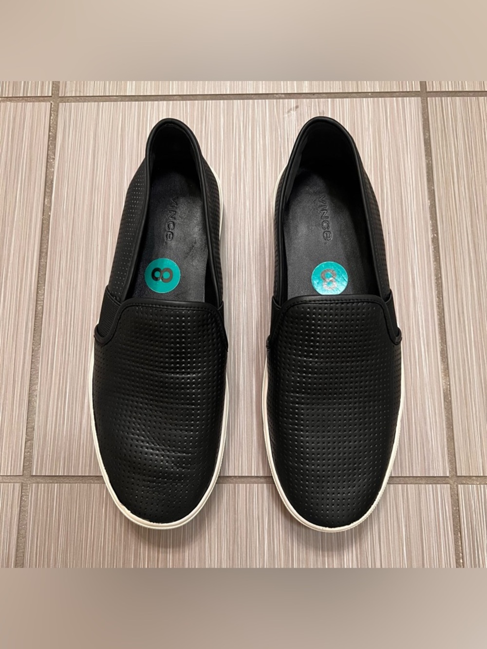 Vince Black Slip On Shoes leather 8 - Picture 4 of 7